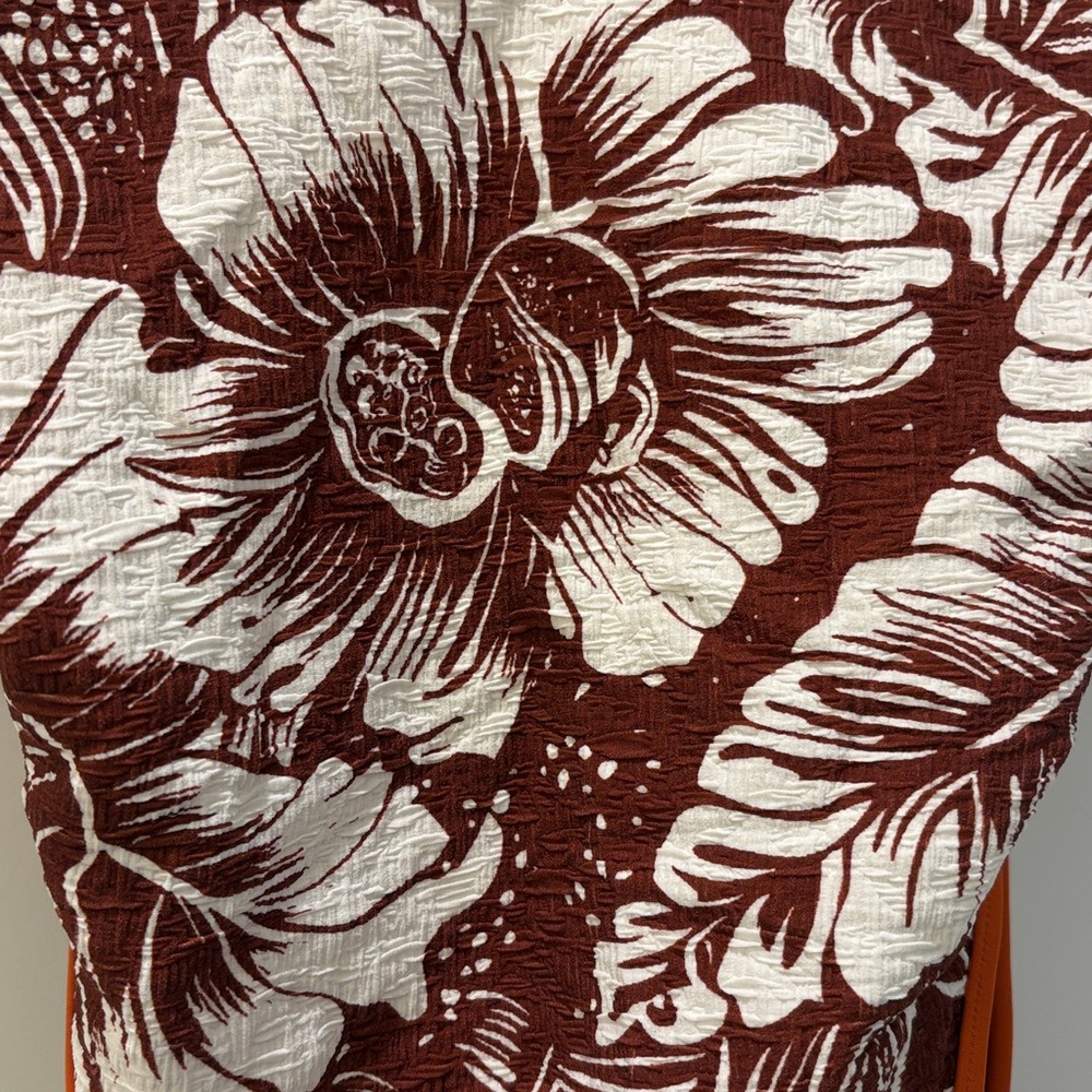 Free People Amber One Piece Swimsuit Brown White Tropical Size XL NWOT - Picture 11 of 14